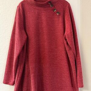 Woman Within Vibrant Red Knit Sweater